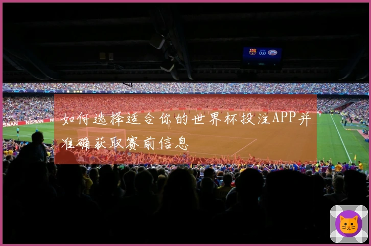 如何选择适合你的世界杯投注APP并准确获取赛前信息